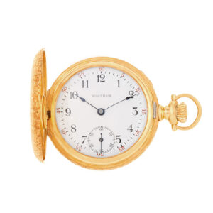 Waltham pocket watch  14k white porcelain dial 34mm Manual watch