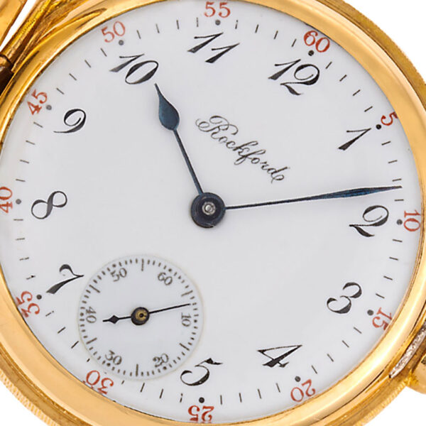 Rockford pocket watch  14k white porcelain dial 33mm Manual watch