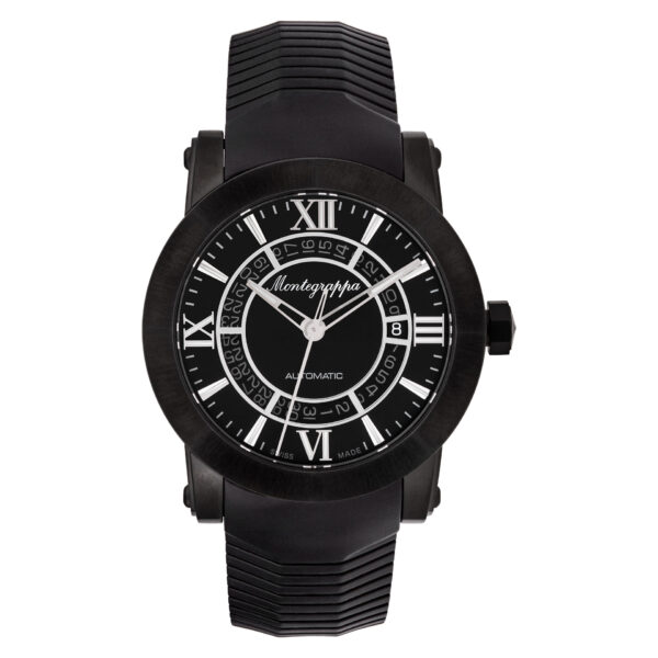 Montegrappa Skeleton Date matte black pvd 42mm auto watch