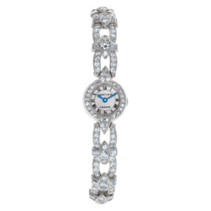 Cartier Ladies Cocktail 92826 Platinum Bracelet 4.50 cts Diamond Manual Wind