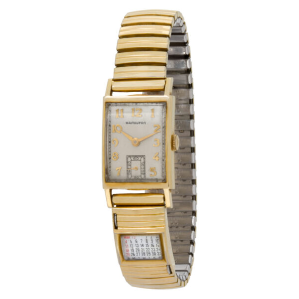 Hamilton Brock 14k yellow gold Silver dial 22mm Manual watch