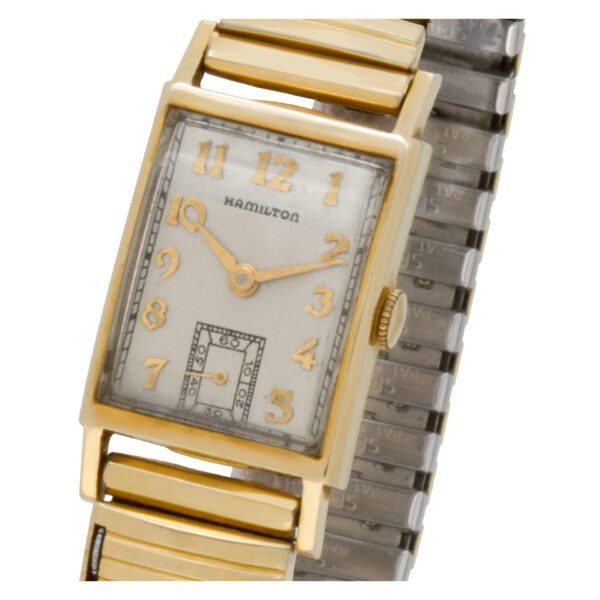 Hamilton Brock 14k yellow gold Silver dial 22mm Manual watch