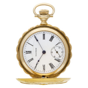 Waltham pocket watch 14k White dial 35mm Manual watch