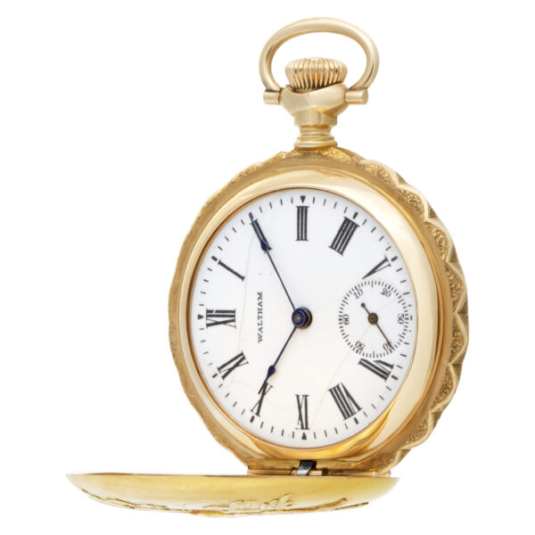 Waltham pocket watch 14k White dial 35mm Manual watch