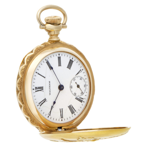 Waltham pocket watch 14k White dial 35mm Manual watch