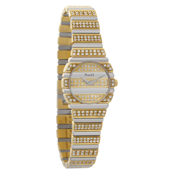 Piaget Polo 861 C 725 18k White & Yellow Gold factory diamonds 24mm Quartz watch