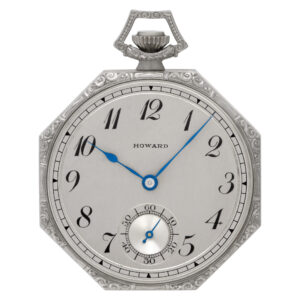 Howard pocket watch xxx 14k White Gold Silver dial 42mm Manual watch