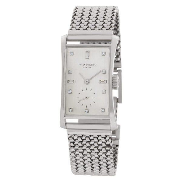 Patek Philippe Tegola "Hour Glass" 1593 Platinum Silver dial 21.5mm Manual watch