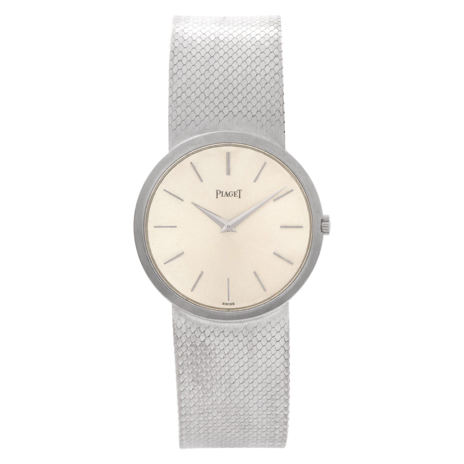 Piaget Classic 9633 18k White Gold Starburst Satin dial 32mm