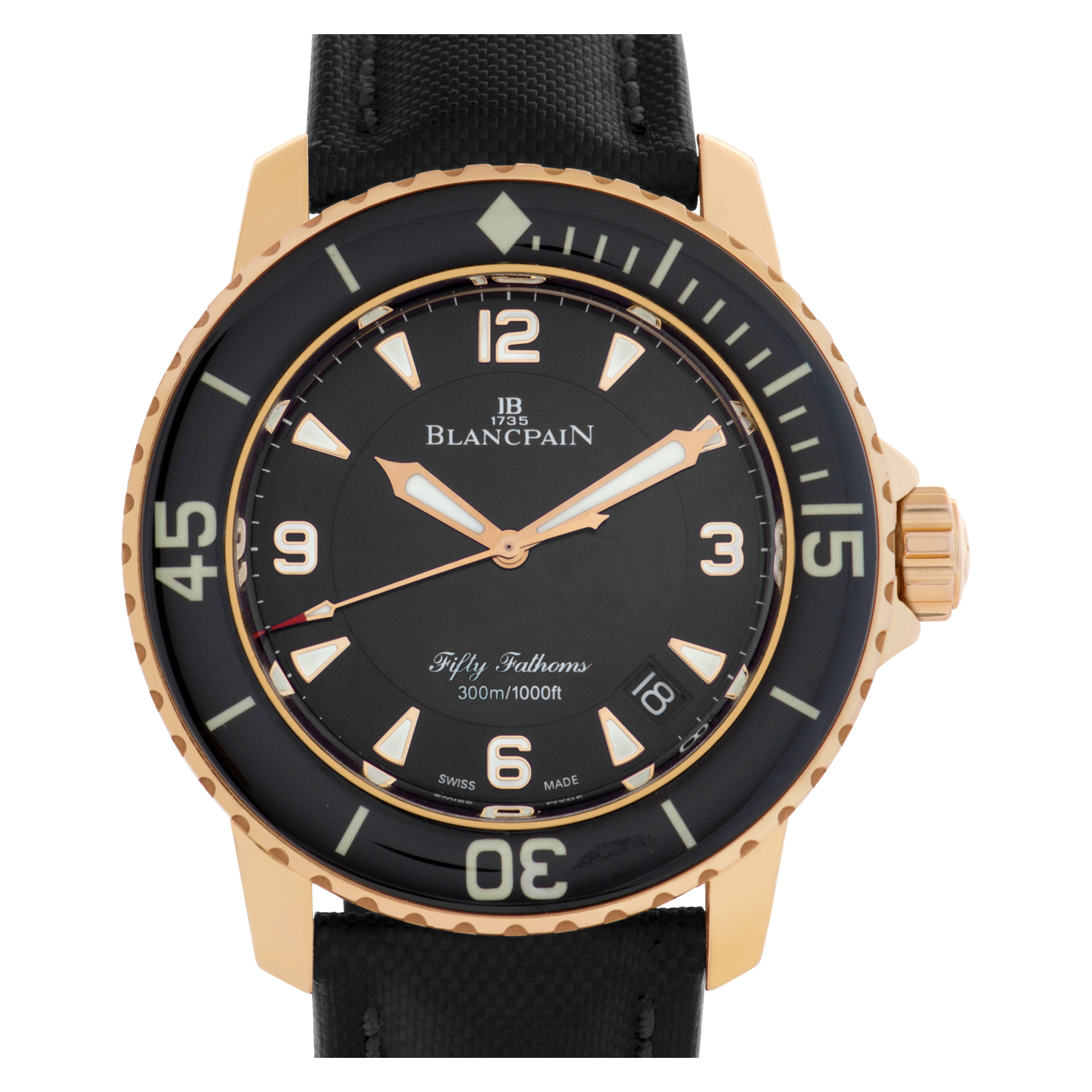 Blancpain Fifty Fathoms 5015.3630.52 18k rose gold Black dial 45mm