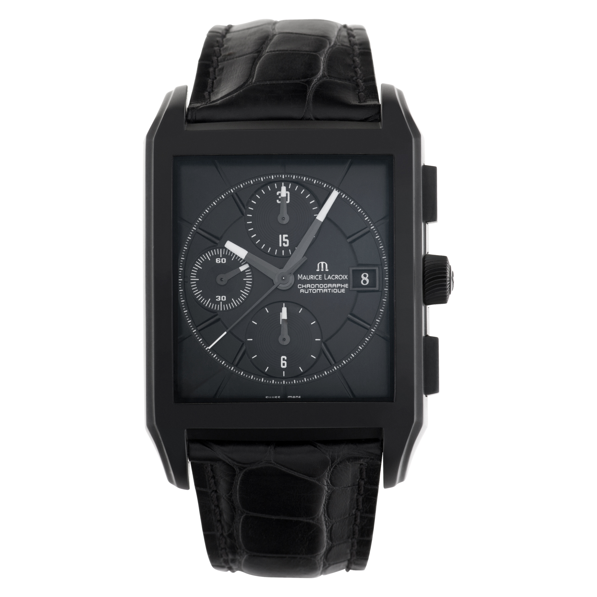 Maurice Lacroix Pontos Rectangulaire pt6197 Stainless Steel Black