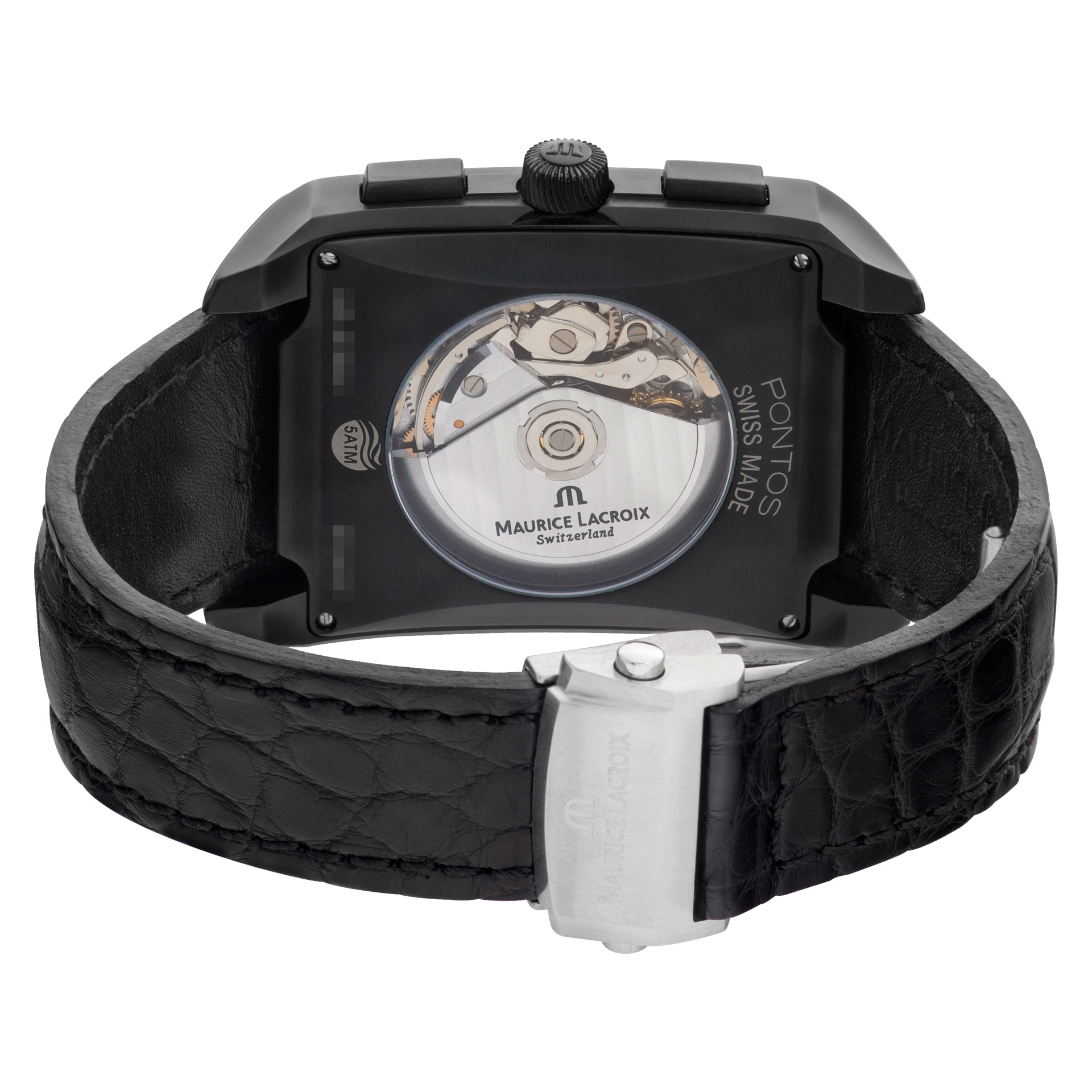 Maurice Lacroix Pontos Rectangulaire pt6197 Stainless Steel Black