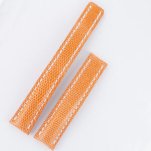 Breitling orange lizard strap with white stiching (18x16)