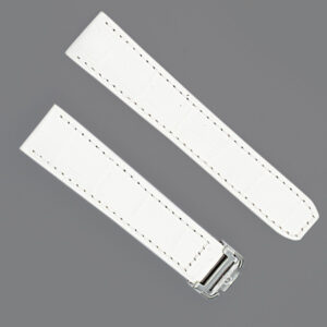 Baume & Marcier white ladies alligator strap with deployant buckle (21mm x 18mm)