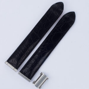 Boucheron matt black crocodile 20mm both 3.75" length both