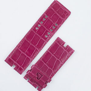 Roger Dubuis Too Much Square Style T26 fushia alligator strap (28x28).