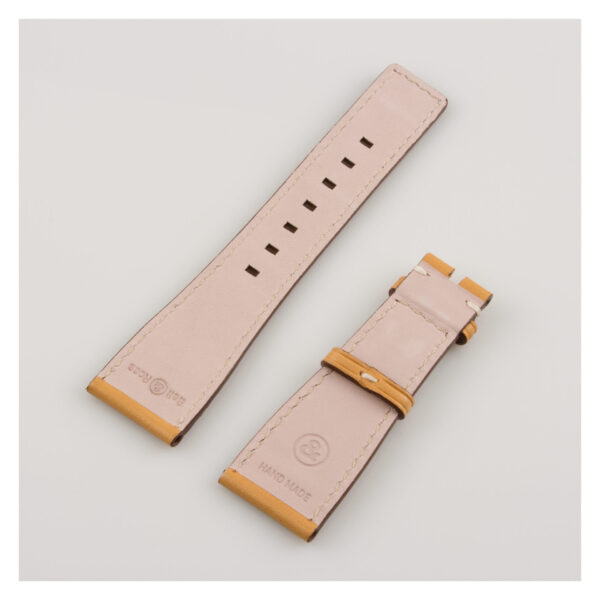 Bell & Ross camel / tan calfskin strap with contrast stitch & logo (24x18)