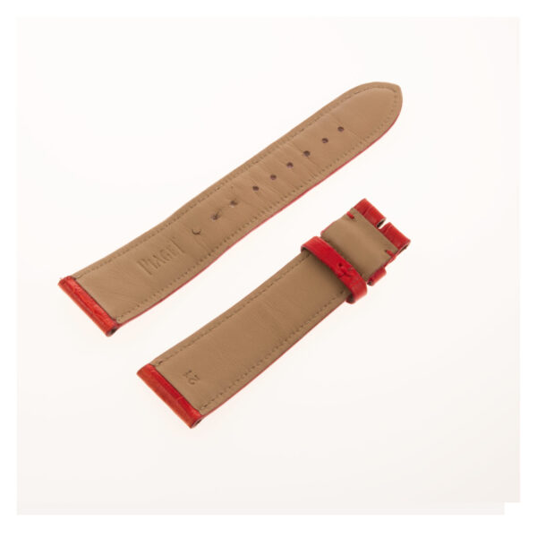 Piaget red alligator strap 21x17.  Length 3 inches short piece. 4.5 inches long piece.