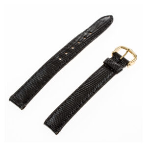 Cartier black lizard strap with tang buckle 11x11mm