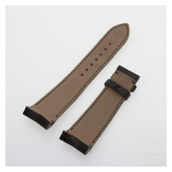 Zenith black alligator strap (22/18) 4.5 inch long piece & 3 inch short piece.