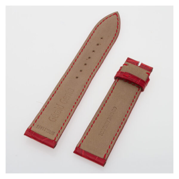 Gerald Genta red shiny alligator strap (20 x 18)