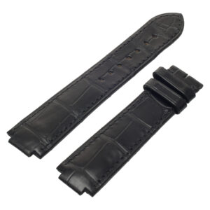 Cartier black mat alligator leather strap (18mm x 16mm)