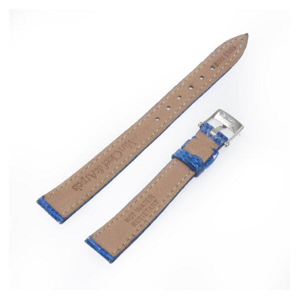 Van Cleef & Arpels blue lizard strap with stainless steel tang buckle 12mm x 10mm