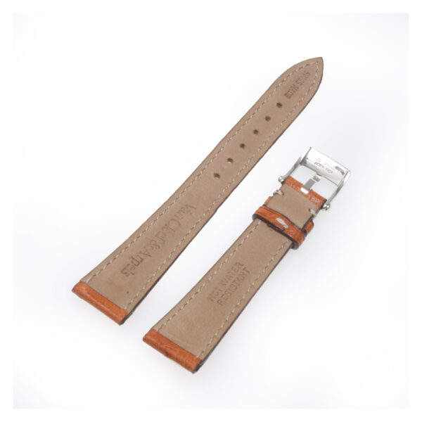 Van Cleef & Arpels bright brown ostrich strap with stainless steel tang buckle 16mm x 12mm