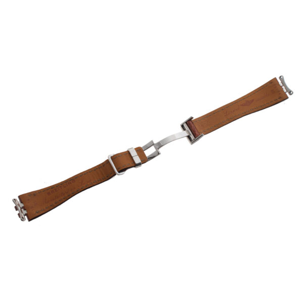 Breitling brown lizard strap 19x14 with stainless steel deployment buckle