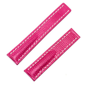 Breitling fuschia lizard strap with deployant buckle (20mm x 17mm)