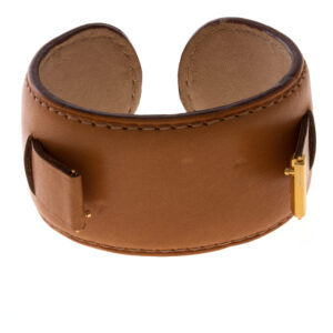 Piaget light brown leather  cuff strap for "Miss Protocole"