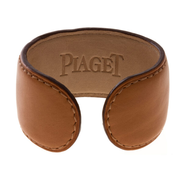 Piaget light brown leather  cuff strap for "Miss Protocole"