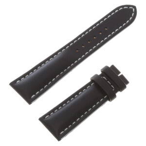 Breitling black leather strap with white stitching accents (24x20)