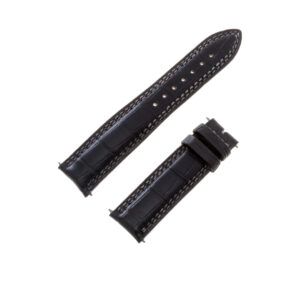 Jaeger LeCoultre Black Alligator Strap / Grey Stitching (18x16)