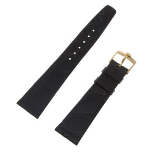 Concord black crocodile strap with original gold filled tang buckle 21x16