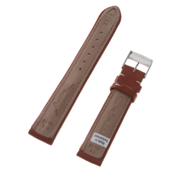 Breitling tan leather strap with white stitching and original tang buckle (18x16)