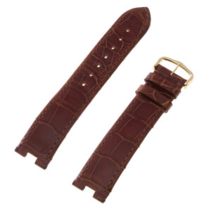 Cartier brown alligator strap with 18k gold tang buckle