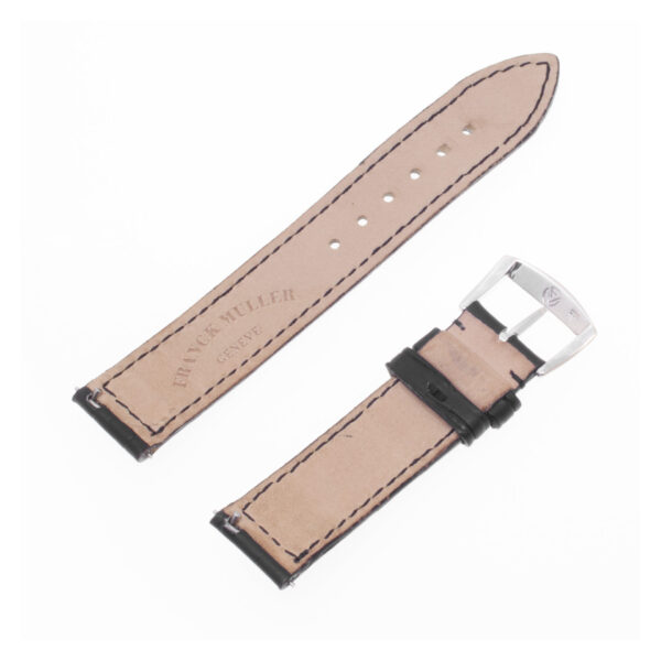 Frank Muller black alligator strap with original white gold tang buckle with diamond accent