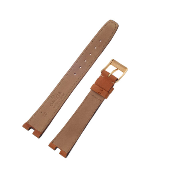 Omega light brown calf skin strap with buckle(18x14)