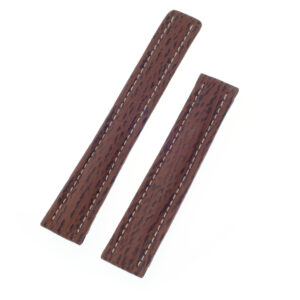 Breitling brown shark skin strap for deployant buckle (20mm x 17mm)