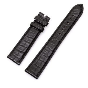 Omega slim black alligator strap 19x16