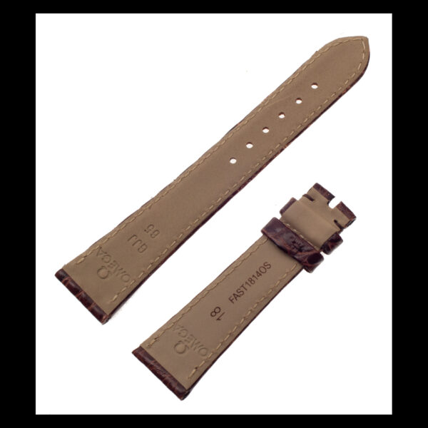 Omega brown alligator strap 18x14