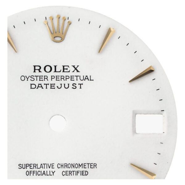 Rolex white dial with golden hour markers