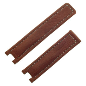 TAG Heuer brown calfskin strap with white stitching for deployment buckle 17mm x 16.5mm (FC6146)