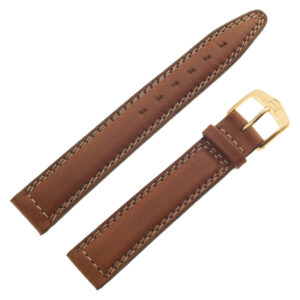 TAG Heuer brown calfskin strap with double white stitching and TAG tang buckle 15mm x 13mm (BC0643)