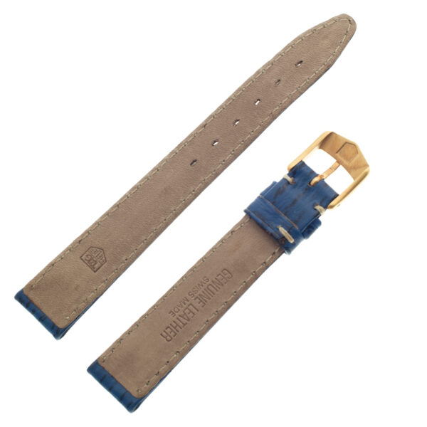 TAG Heuer blue sharkskin strap with white stitching and TAG tang buckle 15mm x 12mm (BC0577)