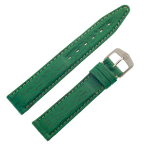 TAG Heuer green sharkskin strap with white stitching and TAG Heuer tang buckle 17.5mm x 16mm (BC0538)