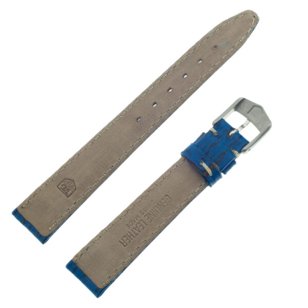 TAG Heuer blue sharkskin strap with white stitching and TAG tang buckle 14.5mm x 12mm (BC0547)