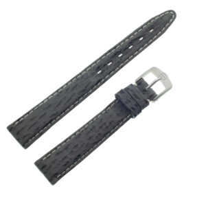 TAG Heuer gray sharkskin strap with white stitching and TAG Heuer tang buckle 14.5mm x 12mm (BC0546)