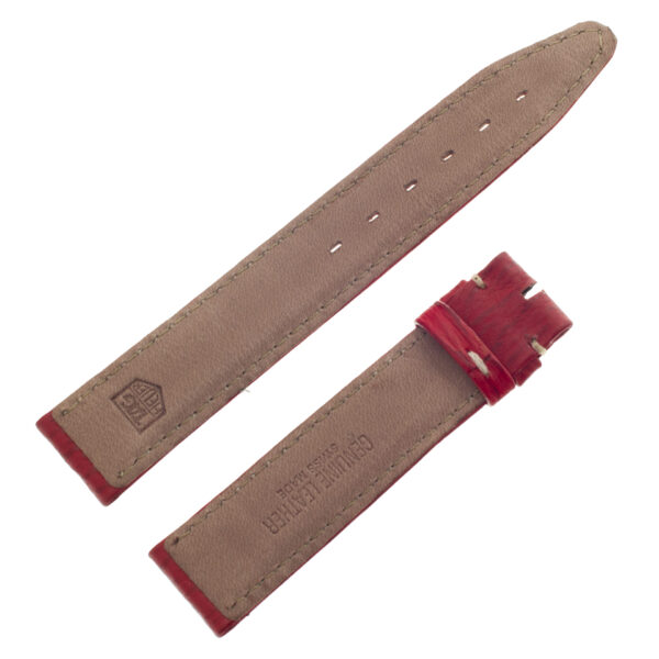 TAG Heuer red sharkskin strap with white stitching 17.5mm x 16mm (BC0539)